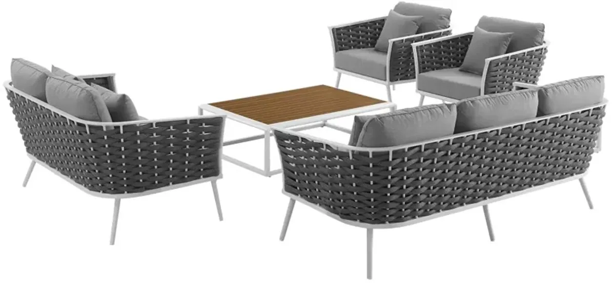 Stance 5 Piece Outdoor Patio Aluminum Sectional Sofa Set