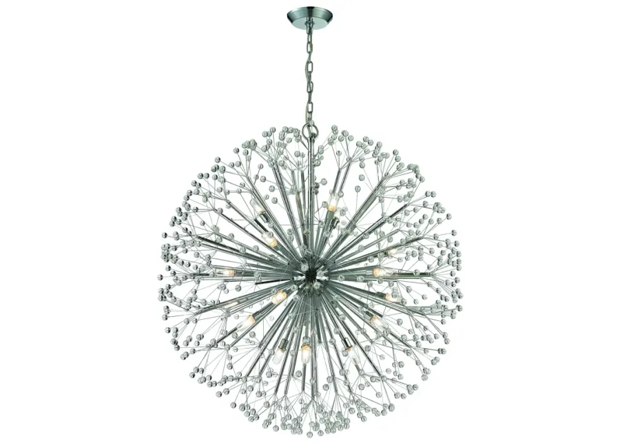 Starburst 36" Wide 19-Light Chandelier - Polished Chrome