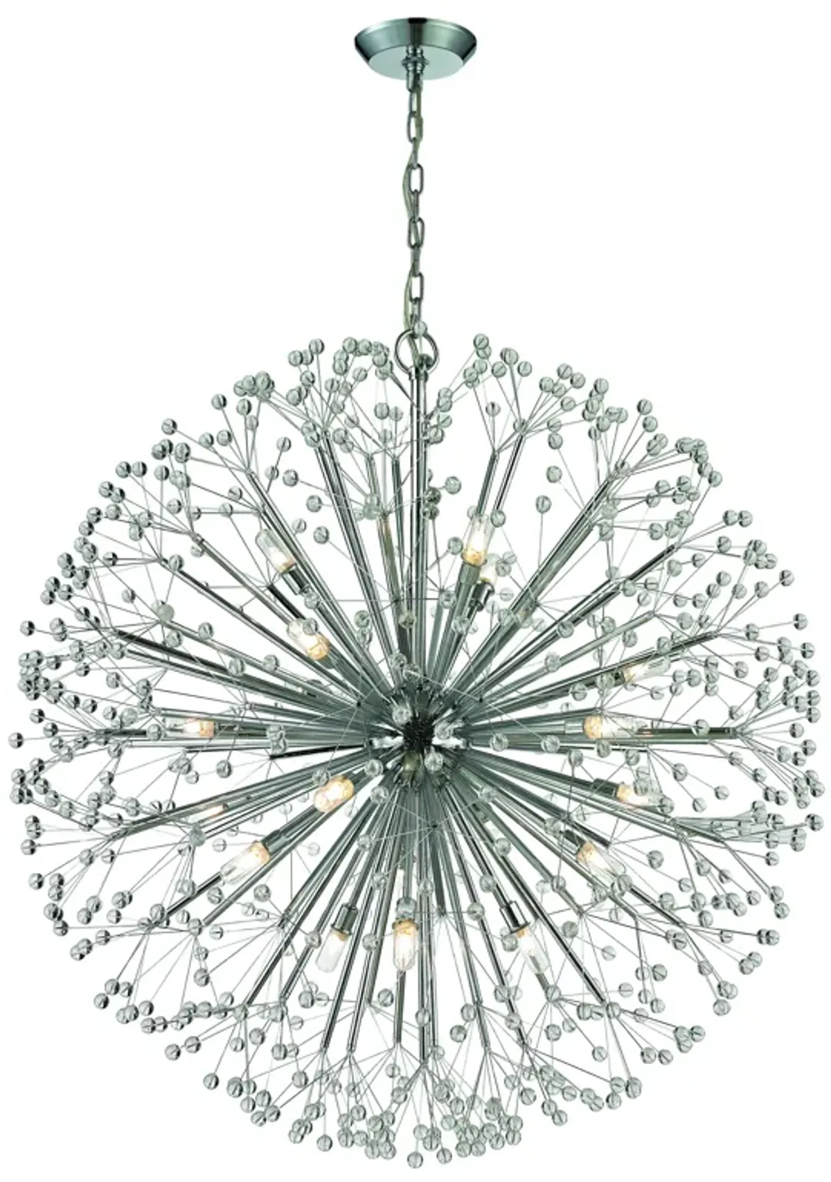 Starburst 36" Wide 19-Light Chandelier - Polished Chrome