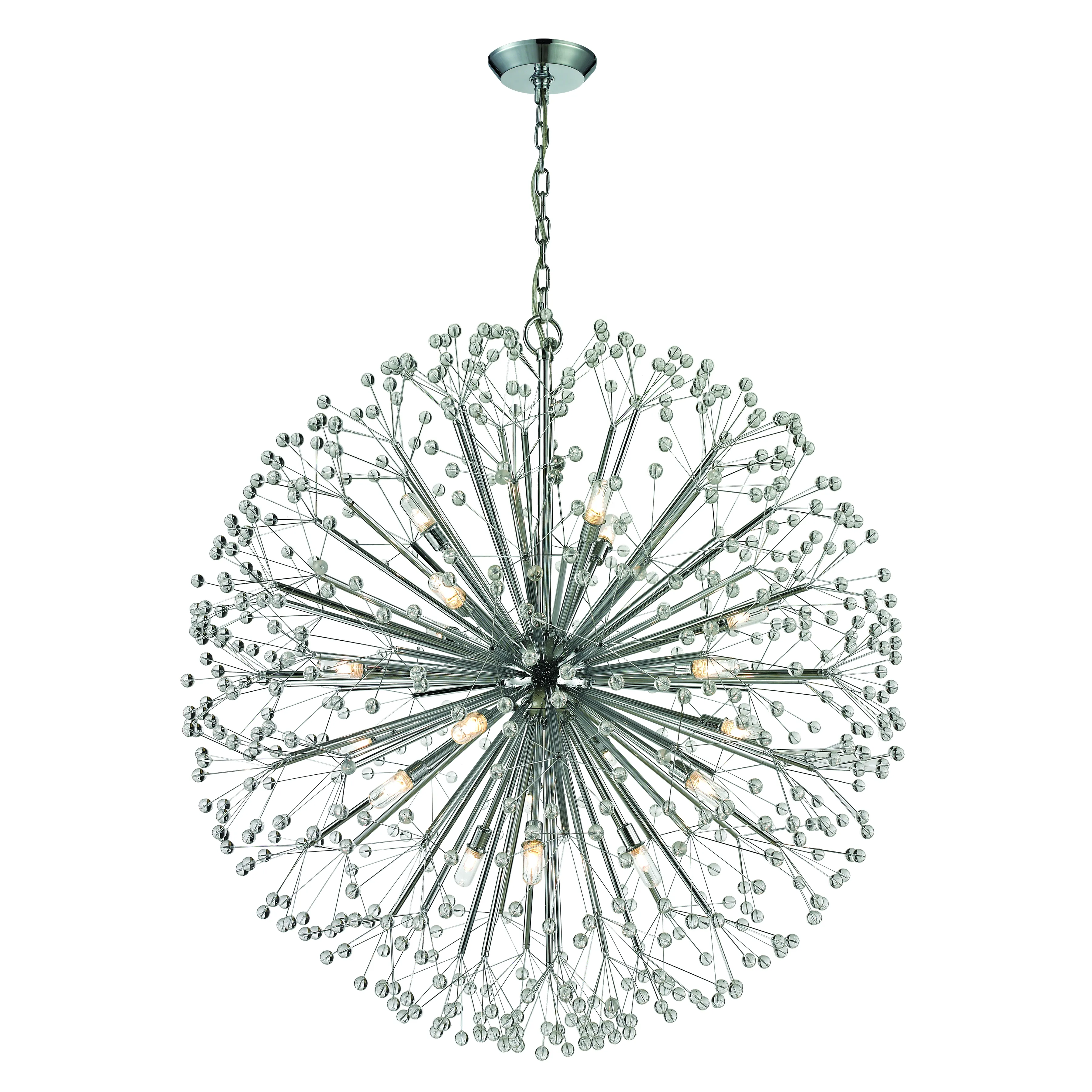 Starburst 36" Wide 19-Light Chandelier - Polished Chrome