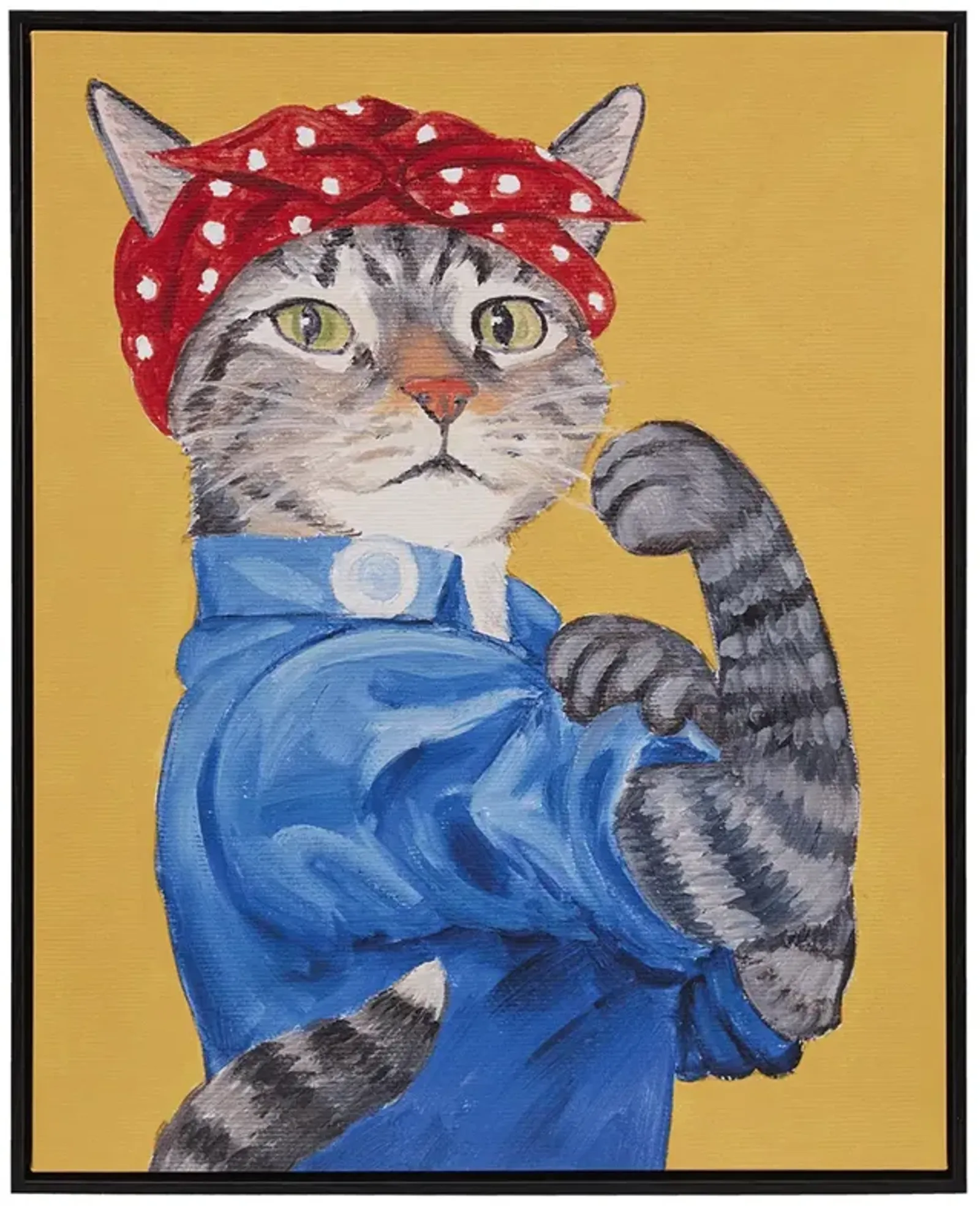 Pet Portrait Rosie the Feline Framed Canvas Wall Art