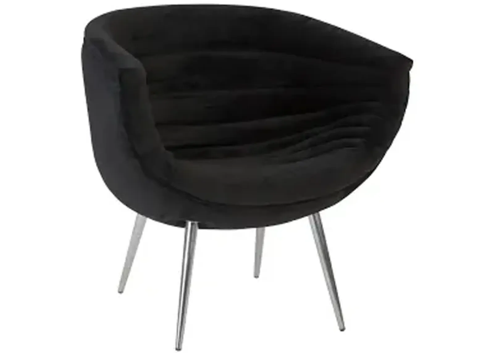 nouveau club chair, black, stainless steel legs