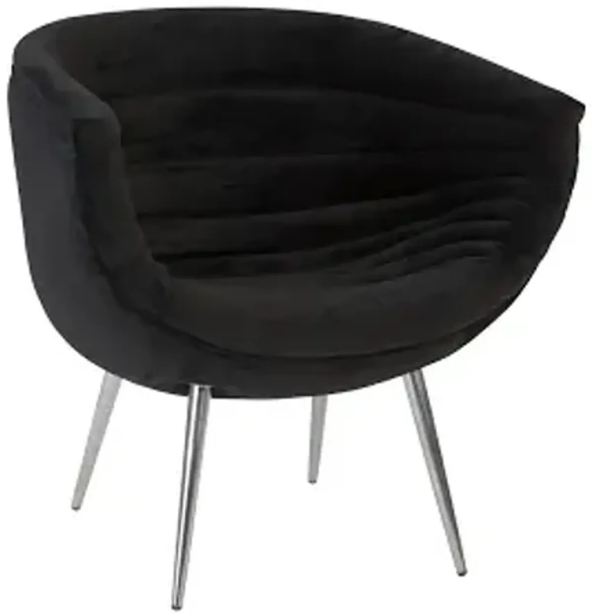 nouveau club chair, black, stainless steel legs