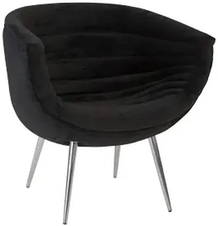 nouveau club chair, black, stainless steel legs