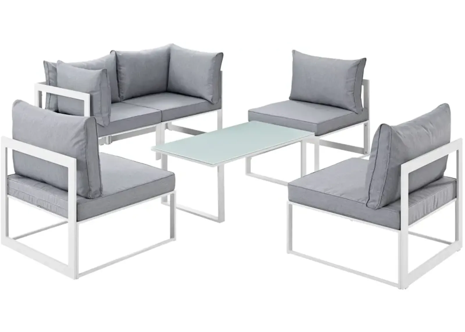 Fortuna 6 Piece Outdoor Patio Sectional Sofa Set