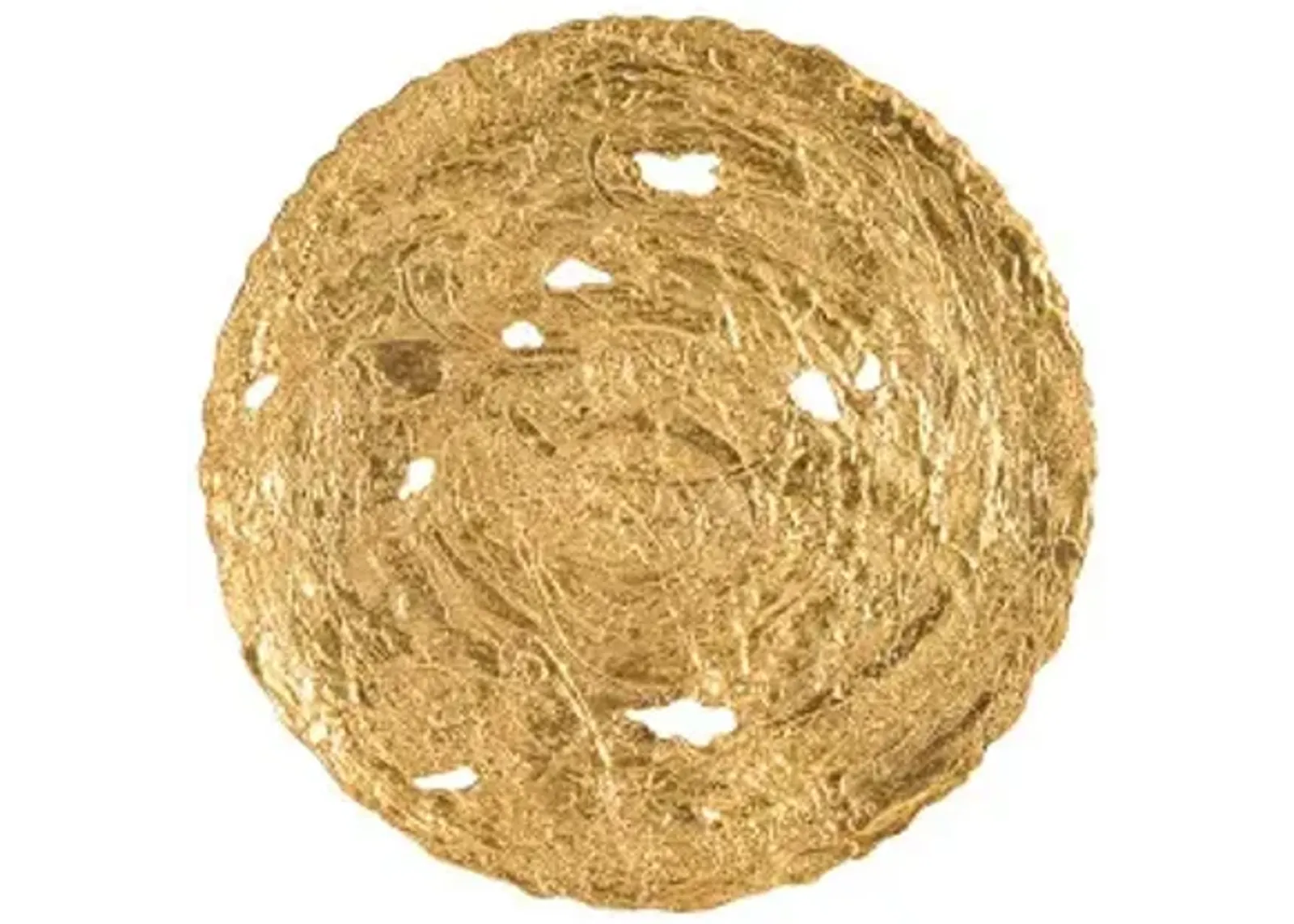 molten wall disc, large, gold leaf