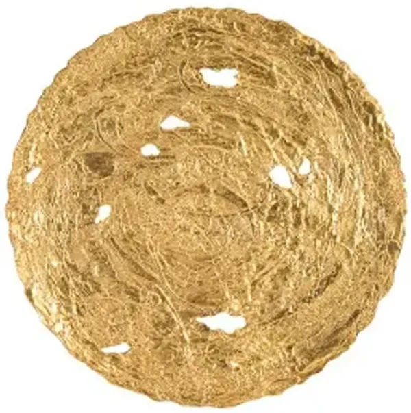 molten wall disc, large, gold leaf