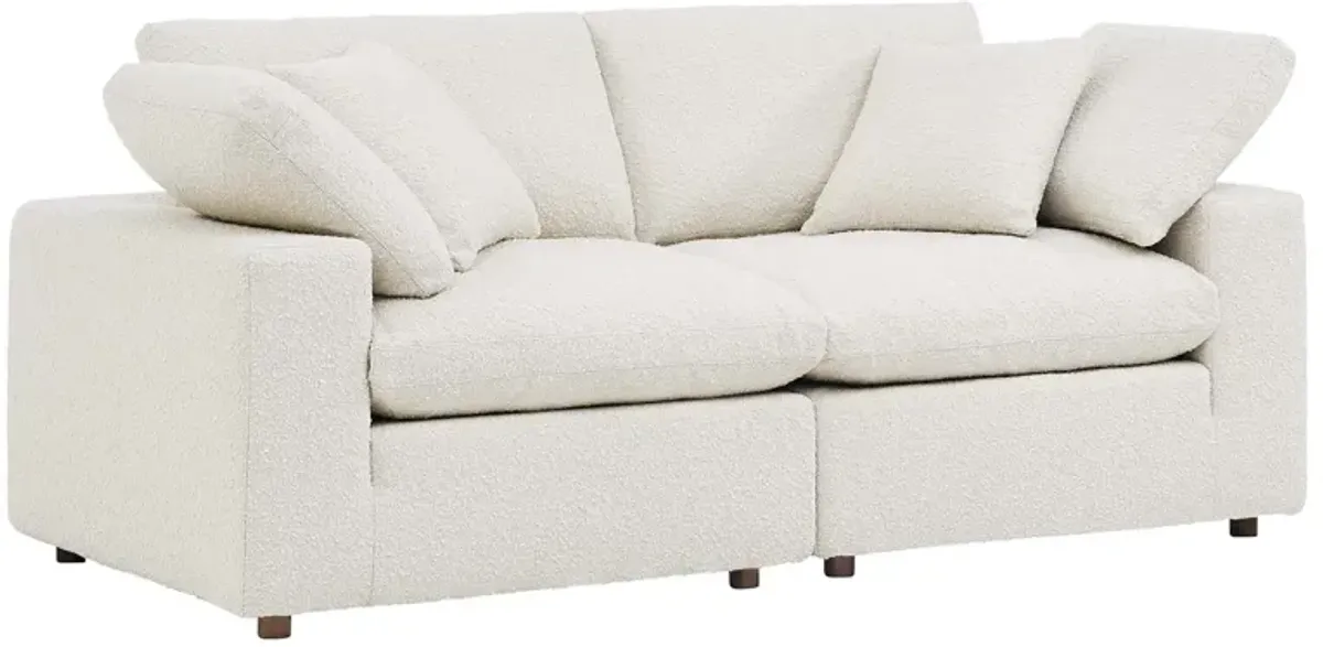 Commix Down Filled Overstuffed Boucle Fabric Loveseat