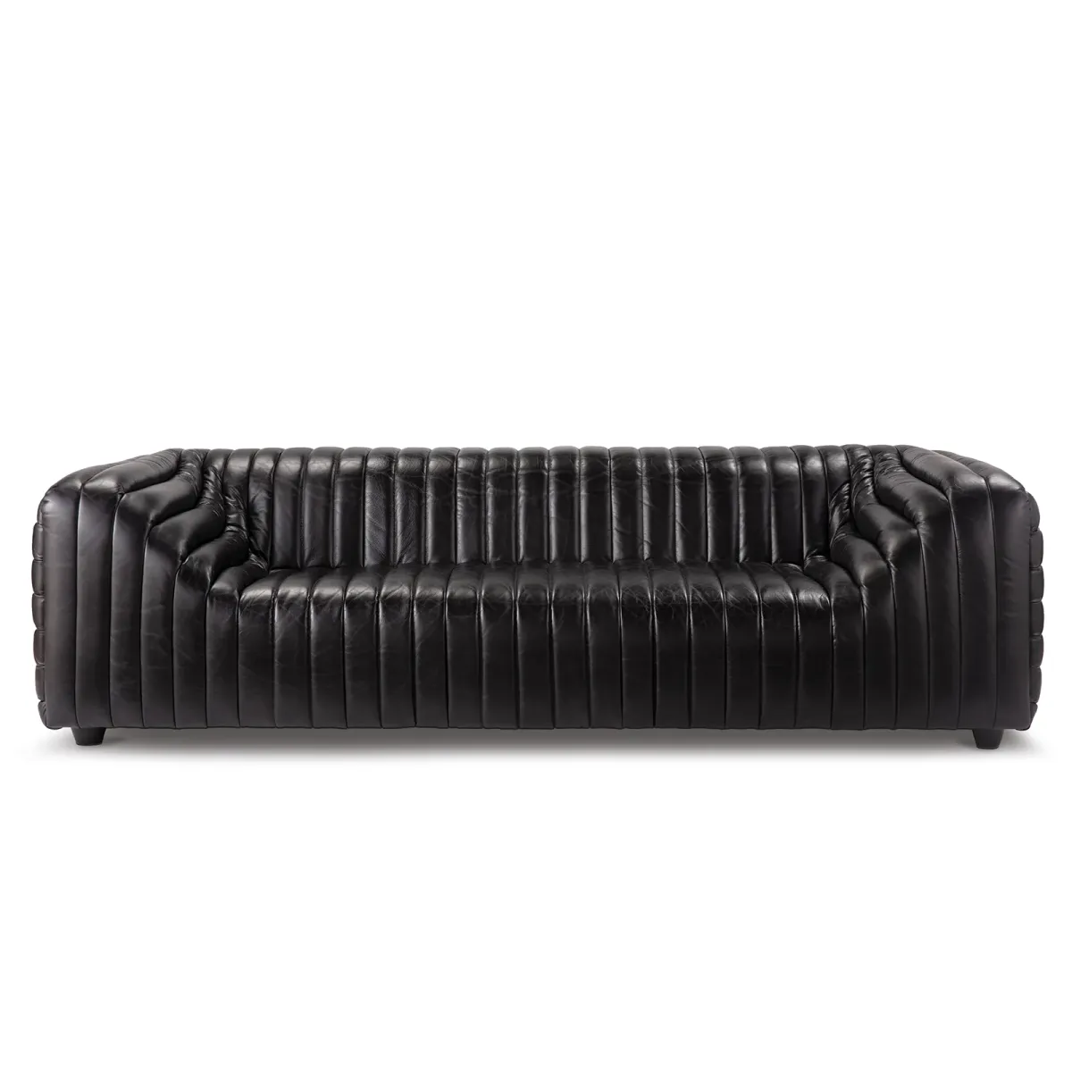 Sarasota Leather Sofa (Modern Black)