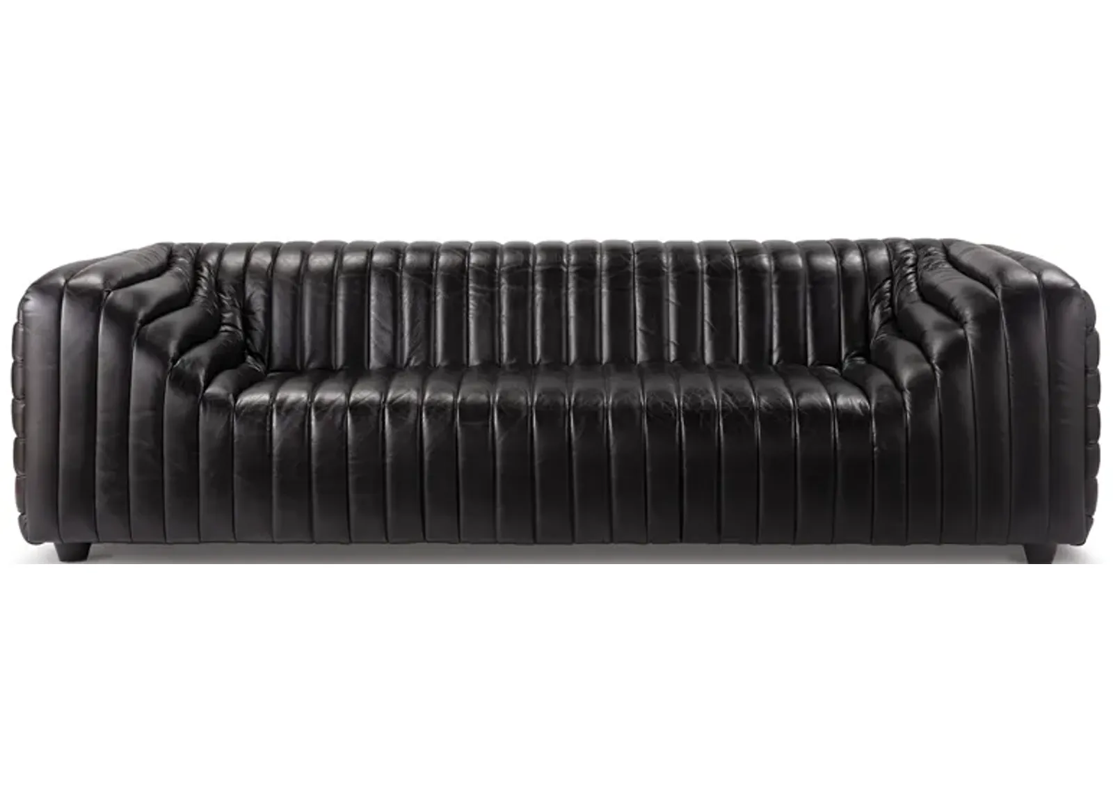 Sarasota Leather Sofa (Modern Black)