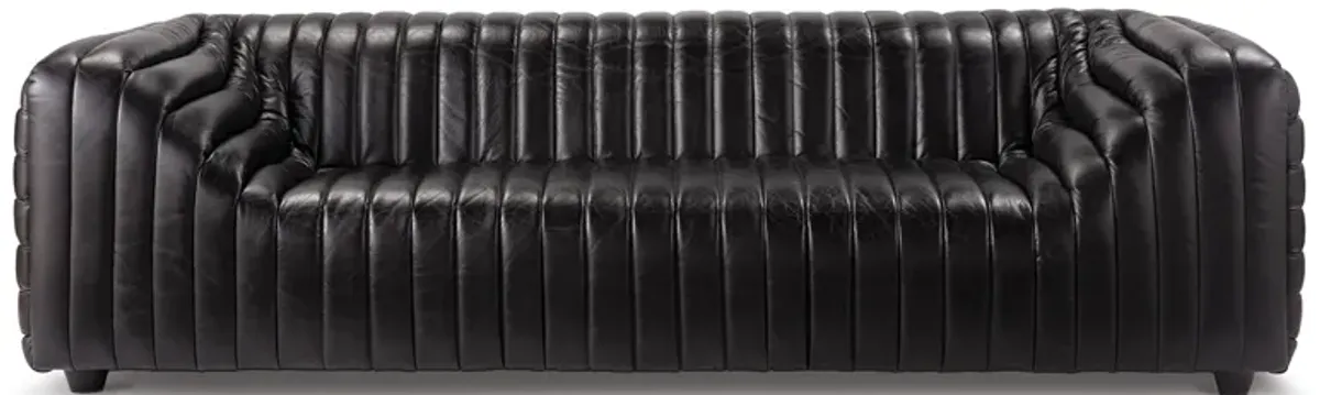 Sarasota Leather Sofa (Modern Black)