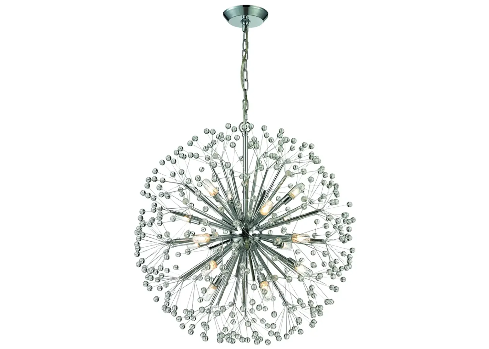 Starburst 27" Wide 16-Light Chandelier - Polished Chrome