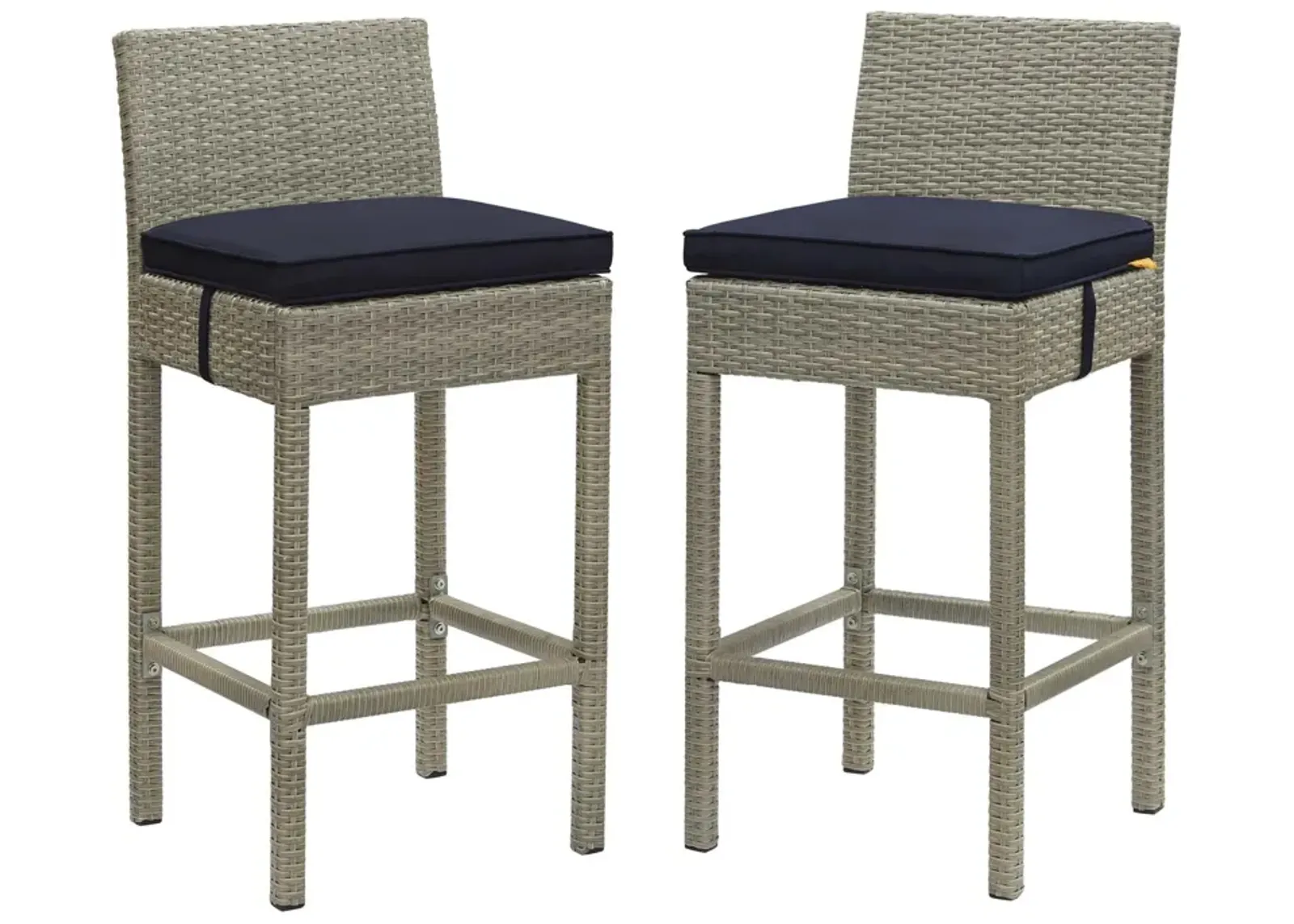 Conduit Bar Stool Outdoor Patio Wicker Rattan Set of 2