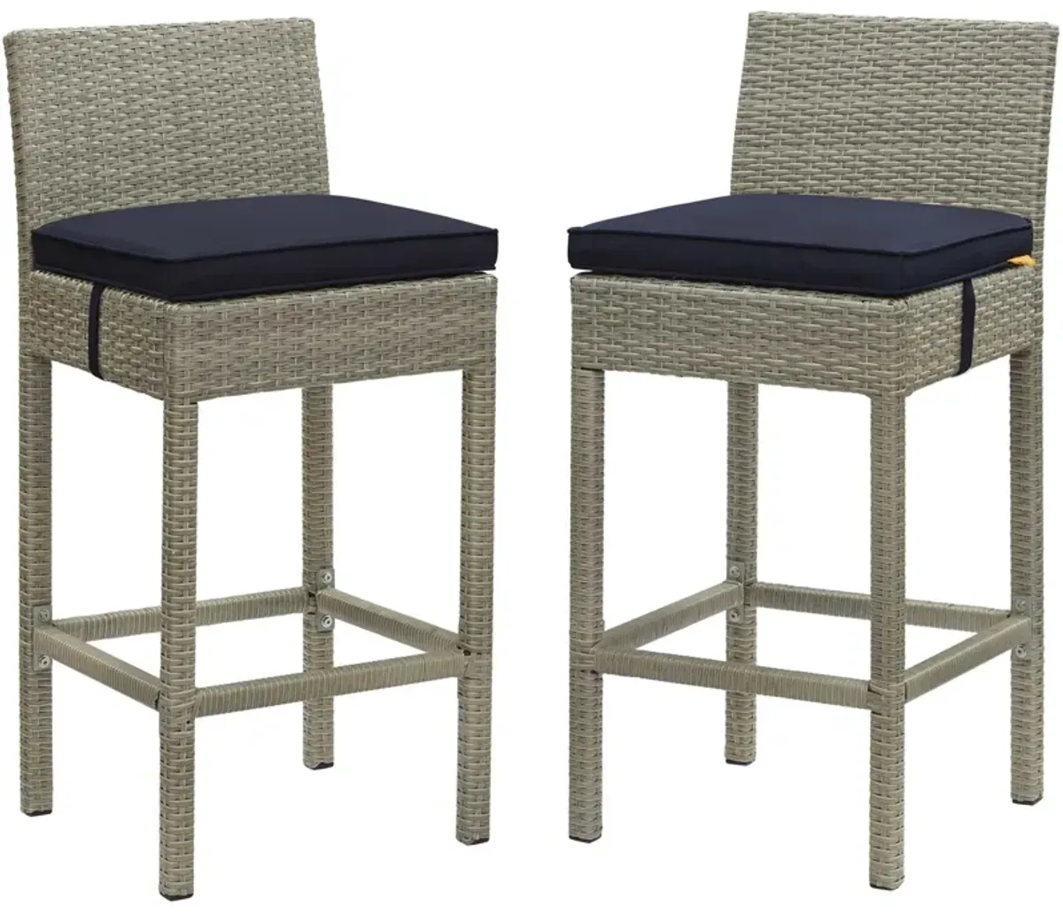 Conduit Bar Stool Outdoor Patio Wicker Rattan Set of 2