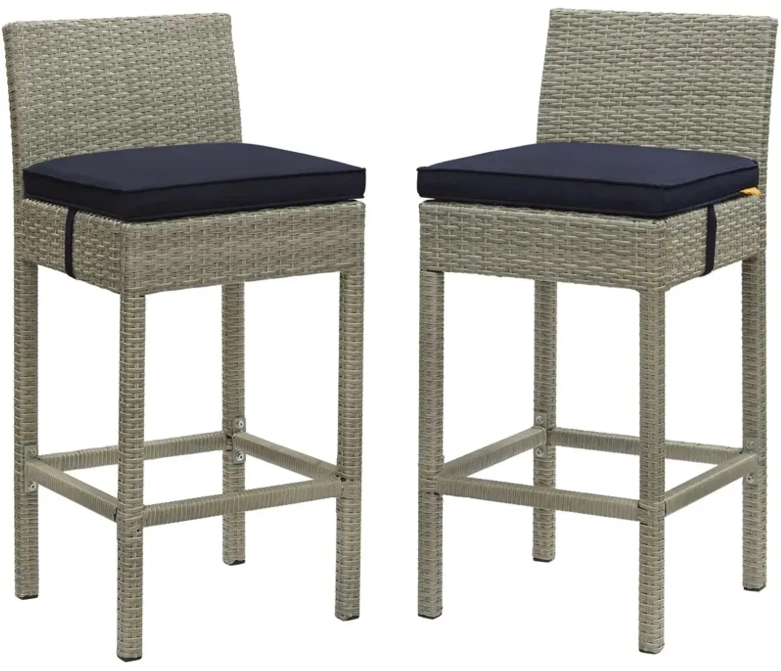 Conduit Bar Stool Outdoor Patio Wicker Rattan Set of 2