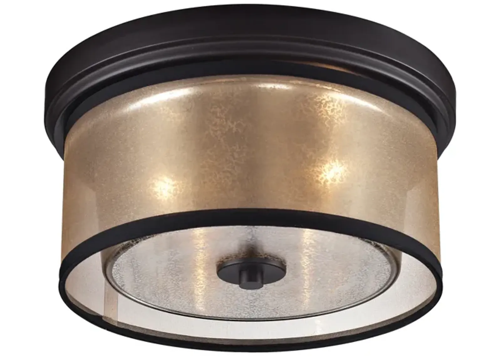 Diffusion 13" Wide 2-Light Flush Mount - Oil Rubbed Bronze