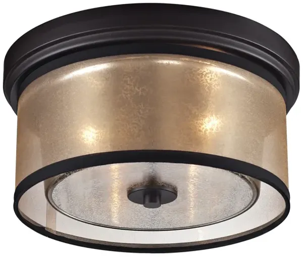 Diffusion 13" Wide 2-Light Flush Mount - Oil Rubbed Bronze