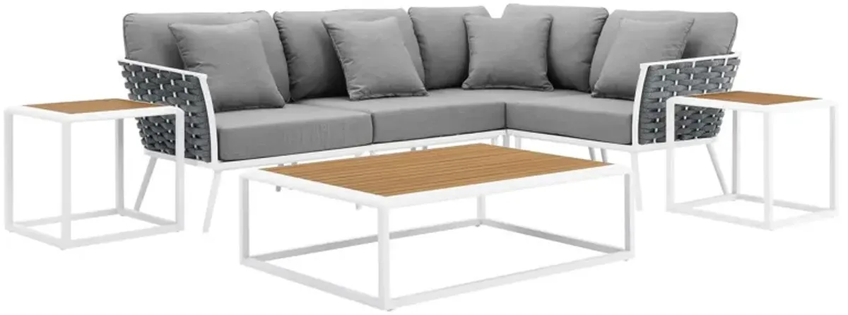 Stance 7 Piece Outdoor Patio Aluminum Sectional Sofa Set