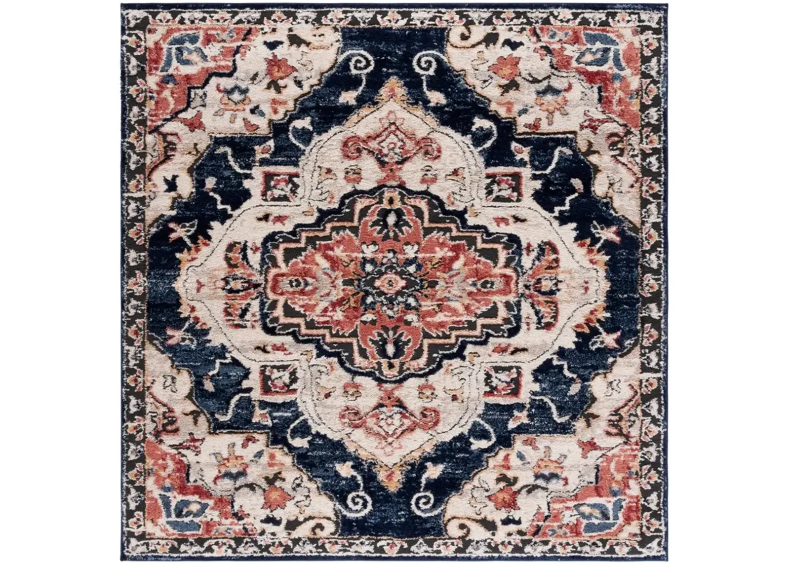 LUNA 111 NAVY  6'-7' x 6'-7' Square Square Rug