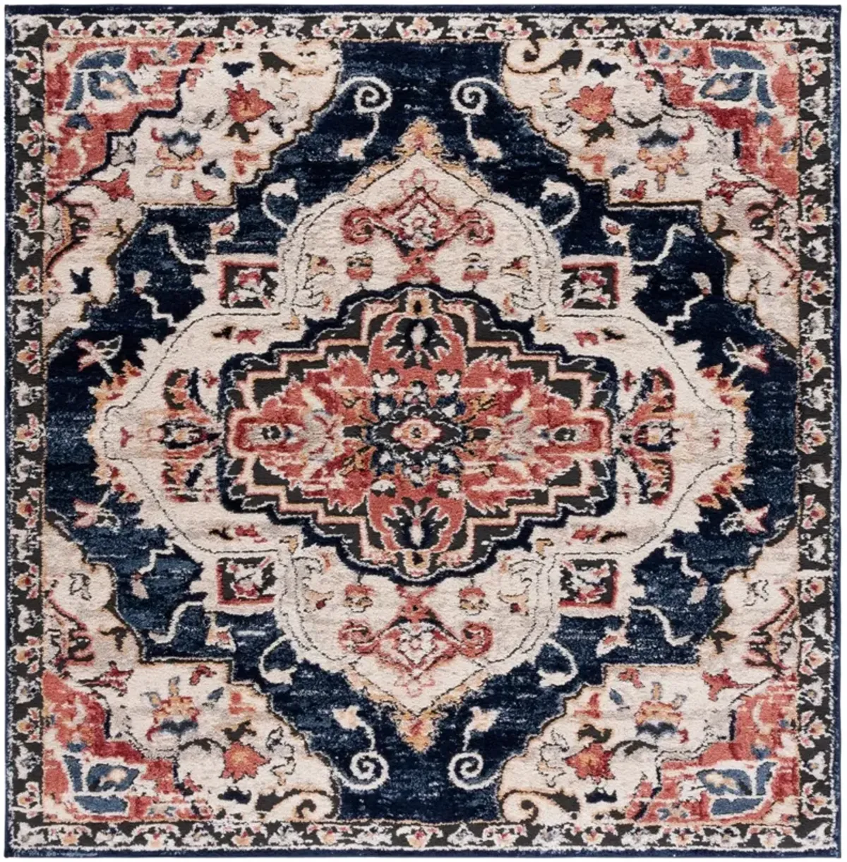 LUNA 111 NAVY  6'-7' x 6'-7' Square Square Rug