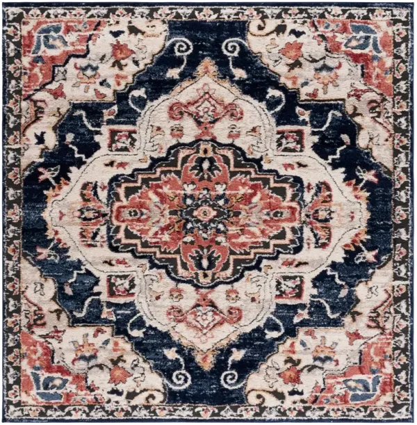 LUNA 111 NAVY  6'-7' x 6'-7' Square Square Rug