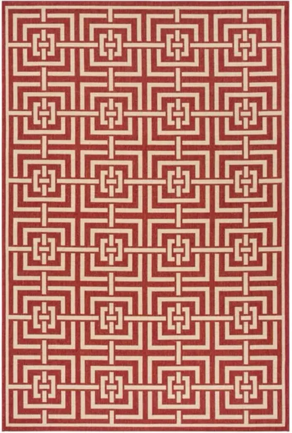 LINDEN 128 Collection LND128Q-4 Red / Creme 4' X 6'
