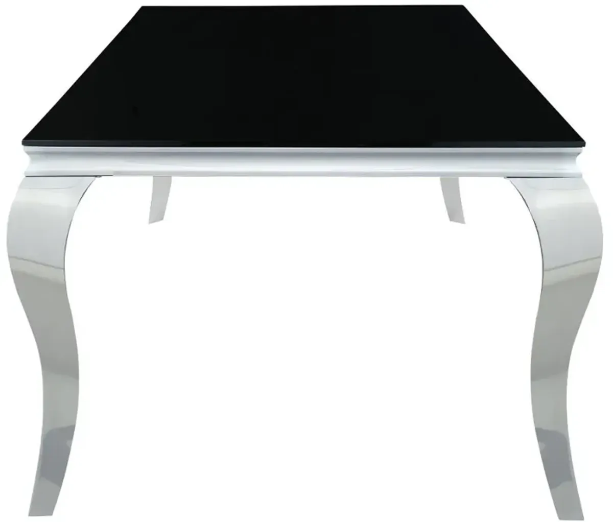 Carone Rectangular Dining Table Chrome and Black