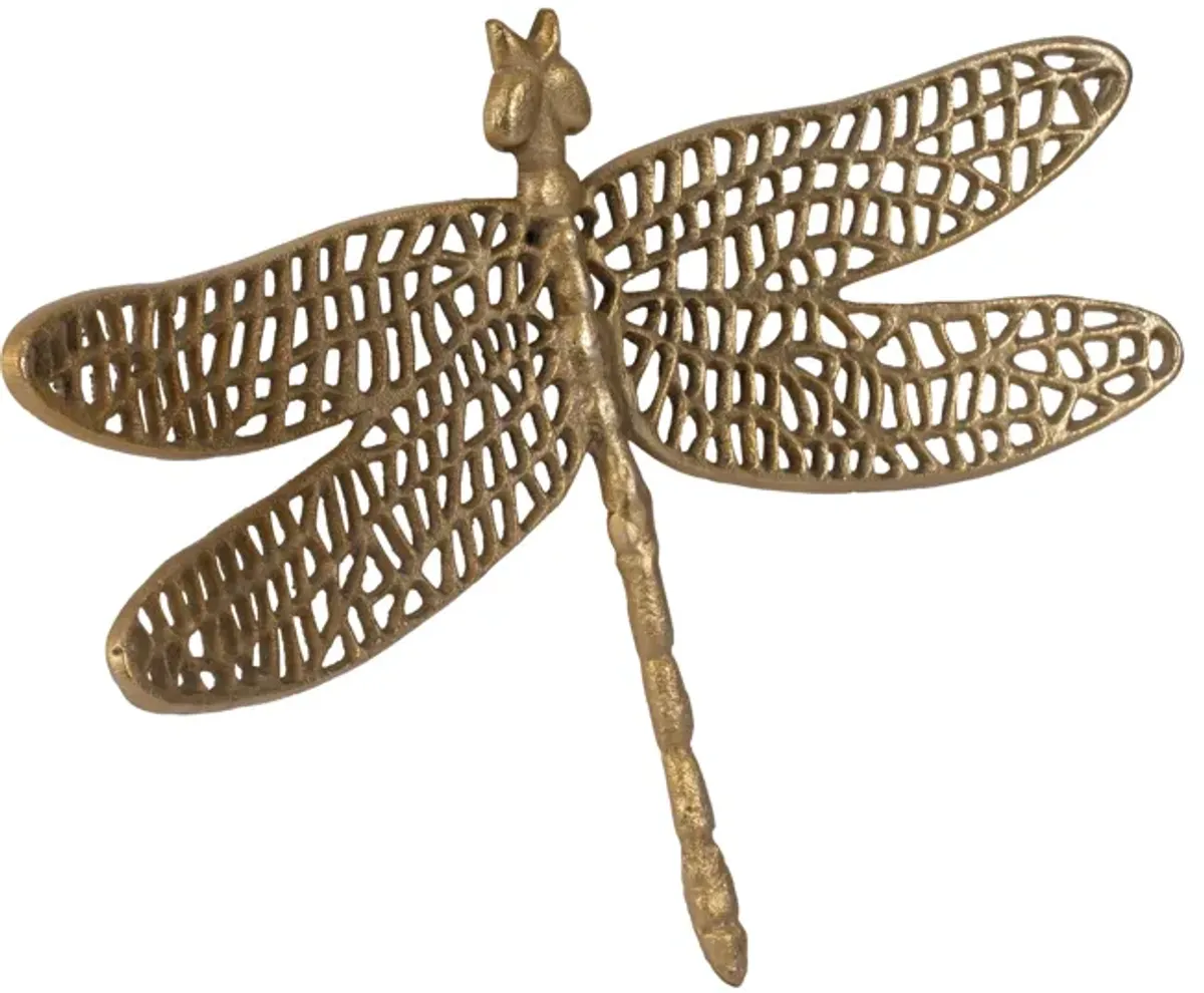 Metal, 14" Dragonfly W/ Cutouts , Gold