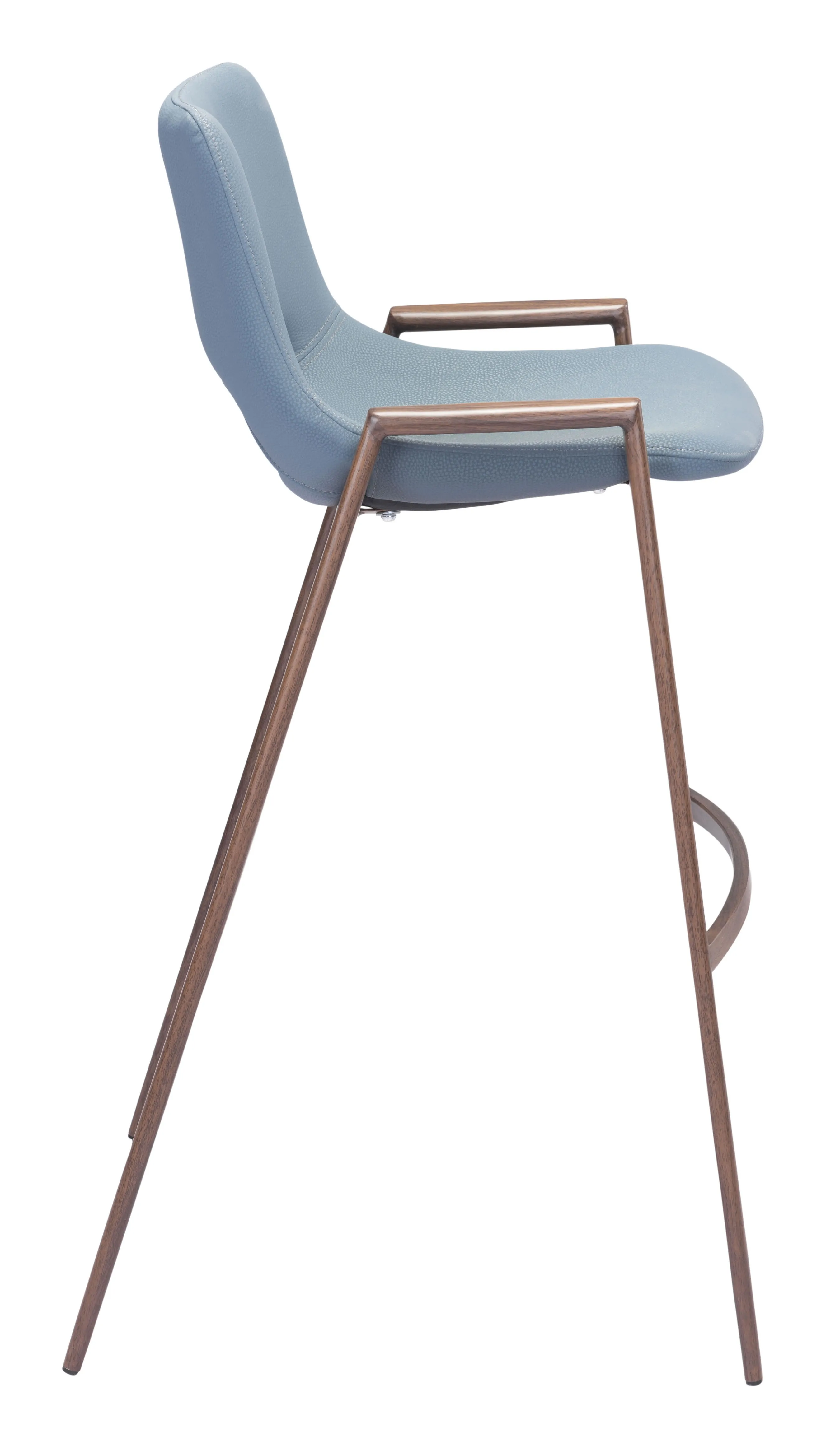 Desi Barstool (Set of 2) Blue & Walnut