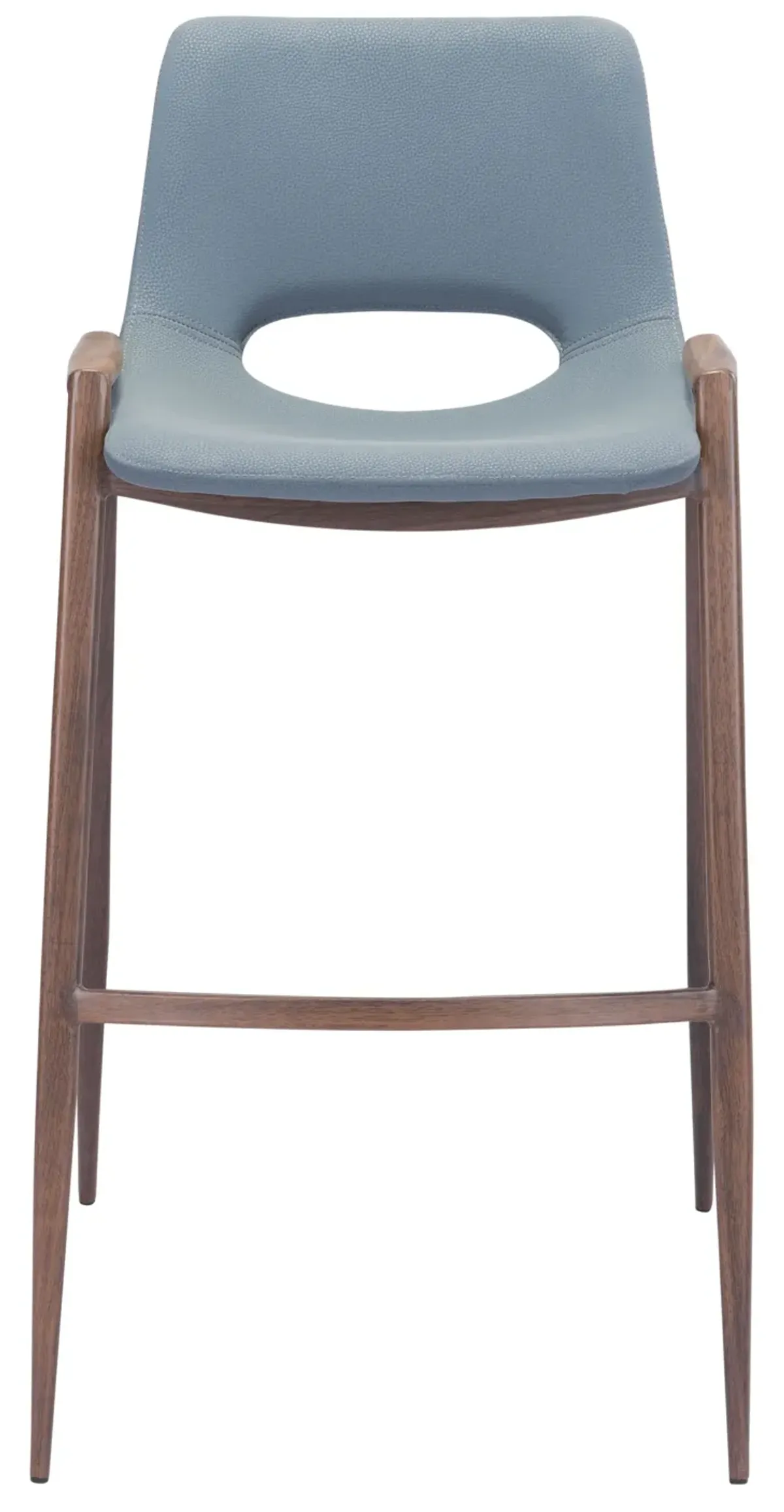 Desi Barstool (Set of 2) Blue & Walnut