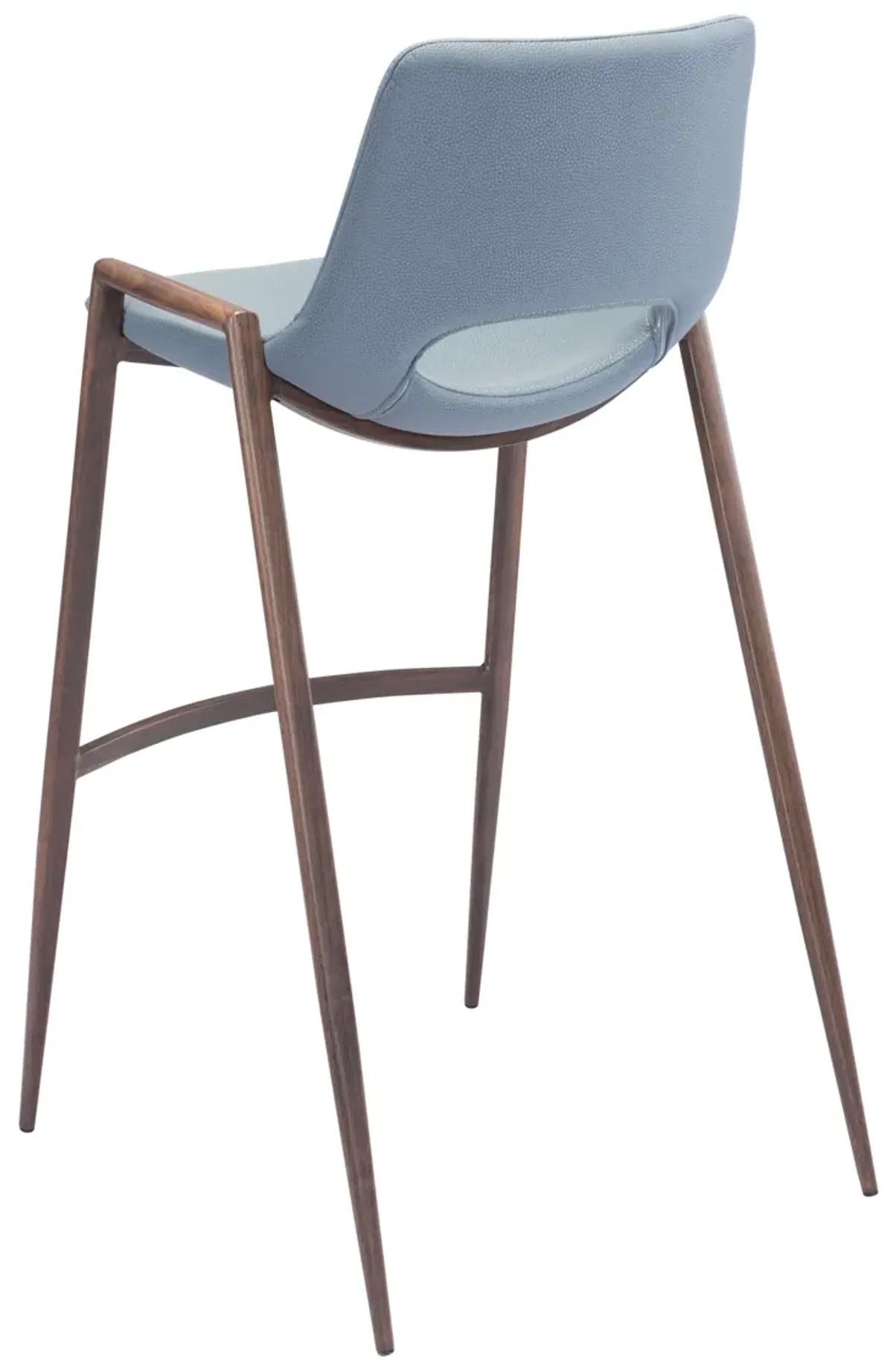 Desi Barstool (Set of 2) Blue & Walnut