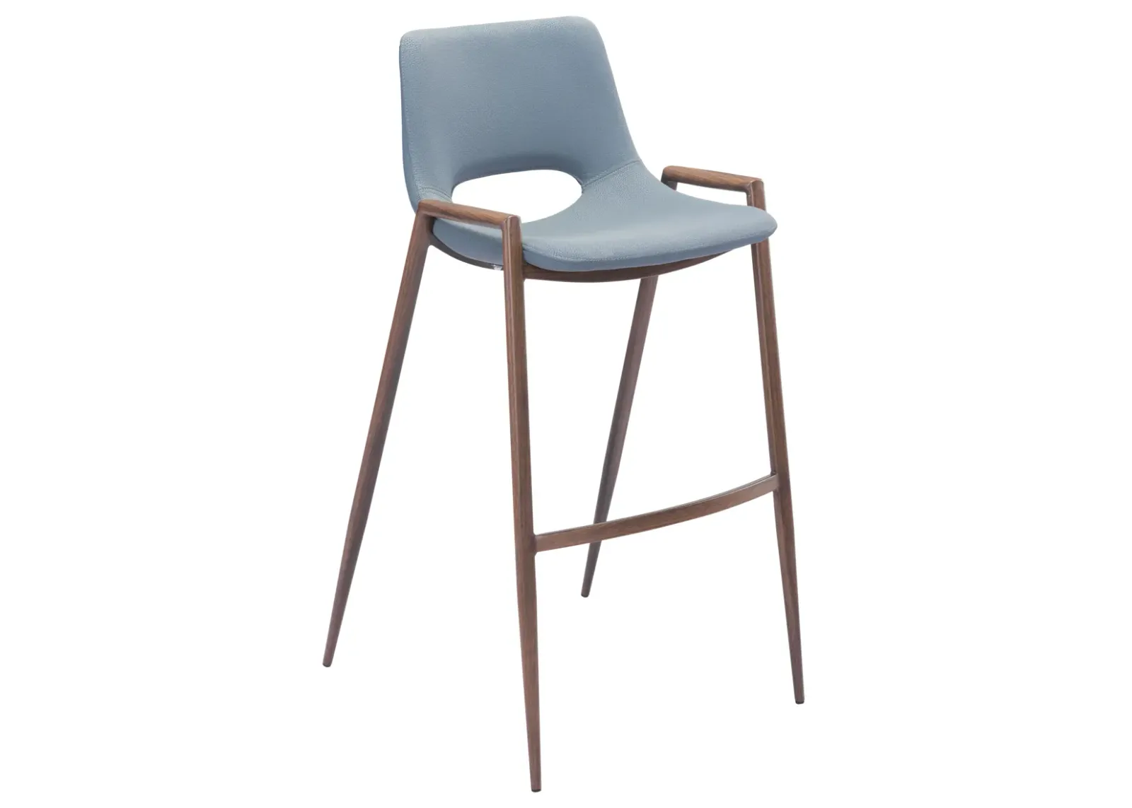 Desi Barstool (Set of 2) Blue & Walnut