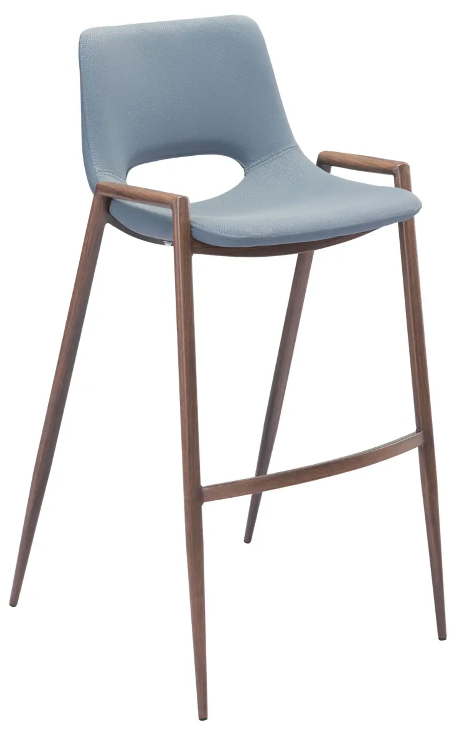 Desi Barstool (Set of 2) Blue & Walnut