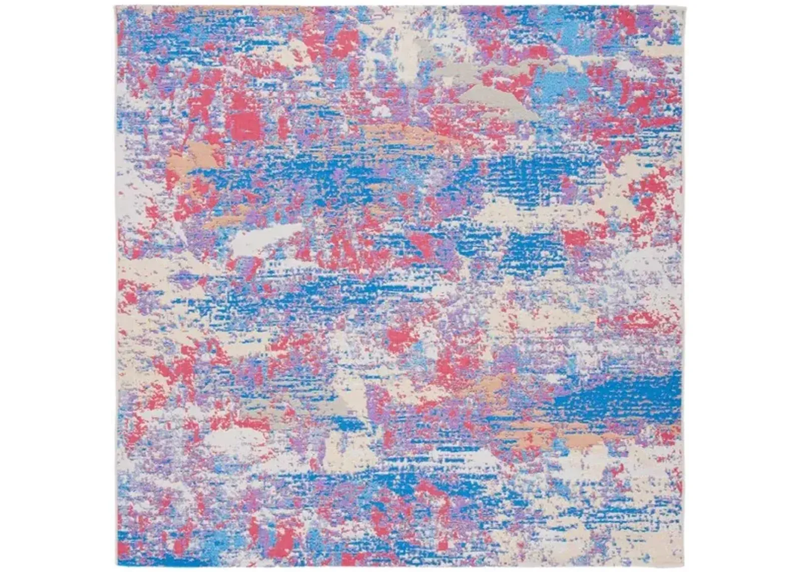 SUMMER 409 Blue  6'-7' X 6'-7' Square Square Rug