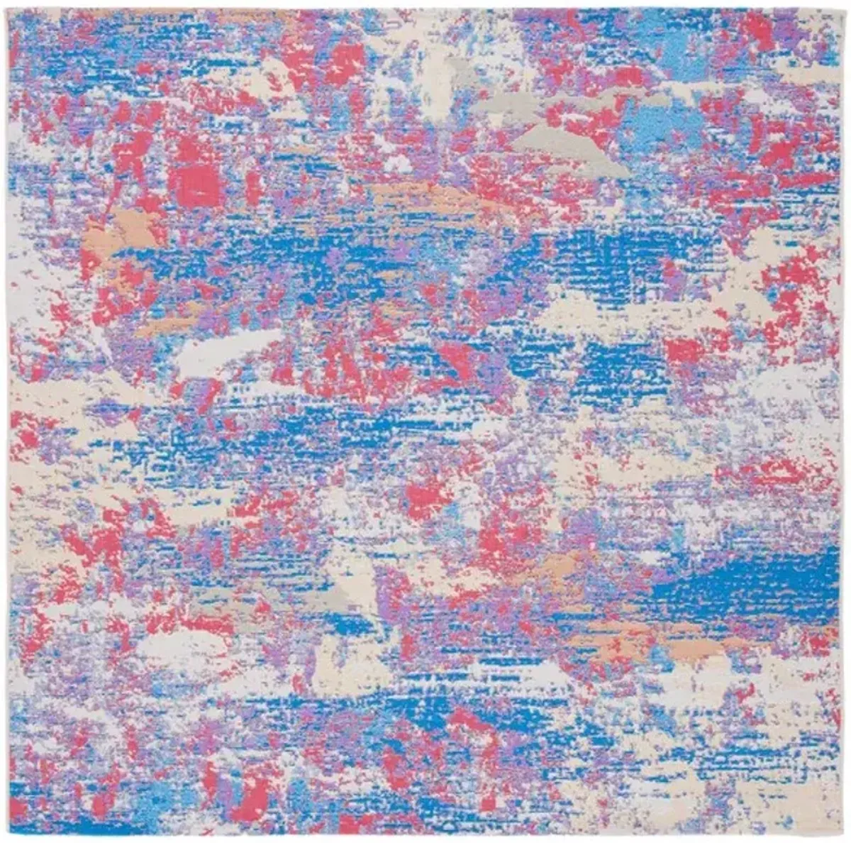 SUMMER 409 Blue  6'-7' X 6'-7' Square Square Rug