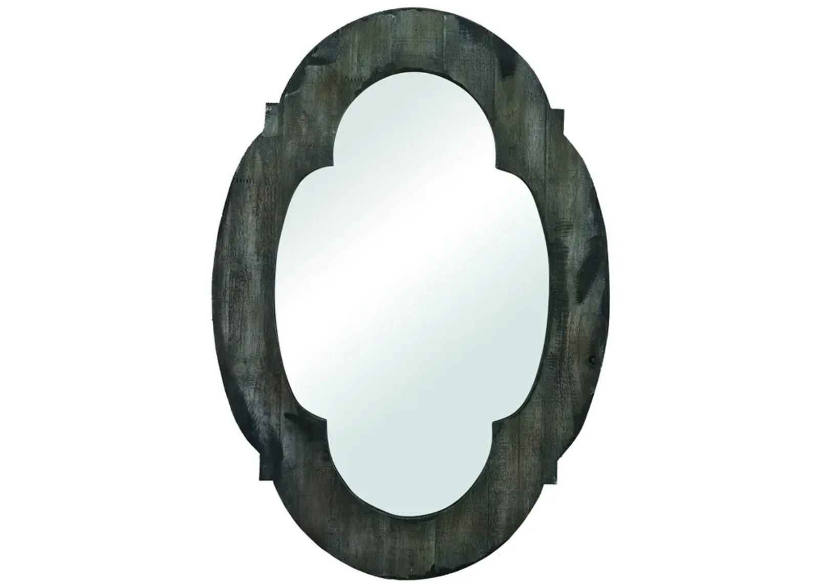 Wood Framed Wall Mirror - Aged Gray