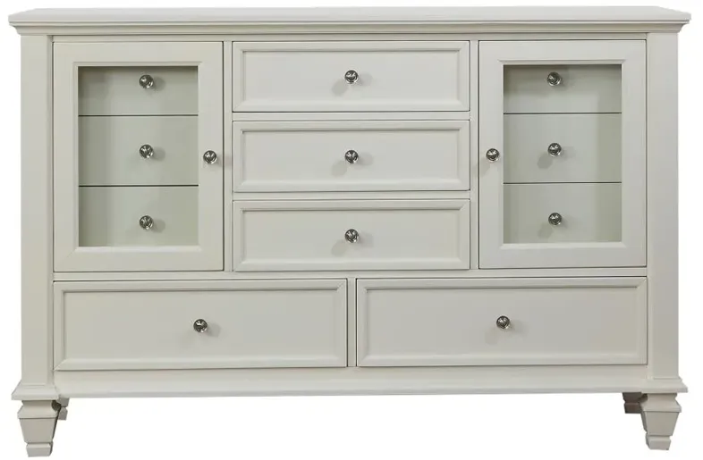 Aarav Beach 11-Drawer Rectangular Dresser Cream White