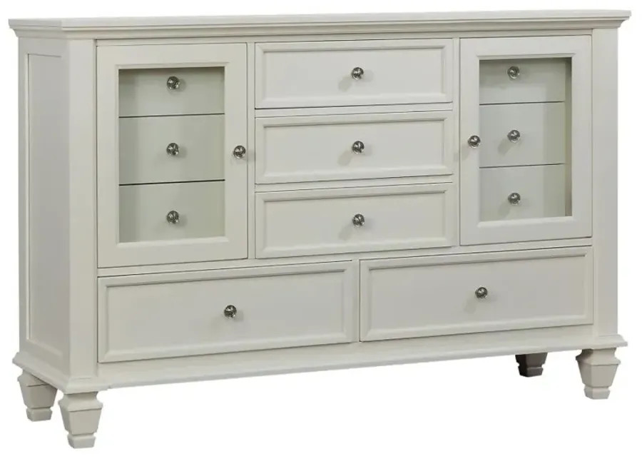 Aarav Beach 11-Drawer Rectangular Dresser Cream White