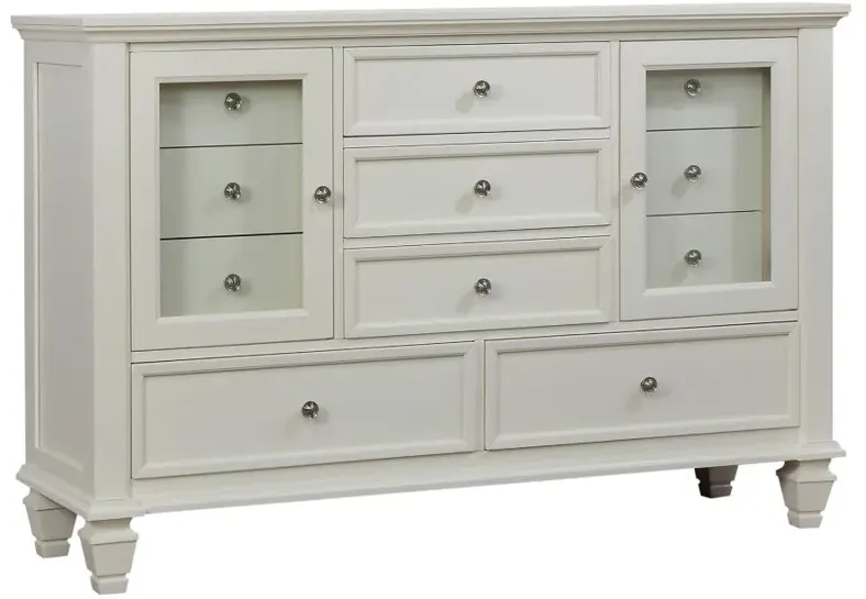 Aarav Beach 11-Drawer Rectangular Dresser Cream White