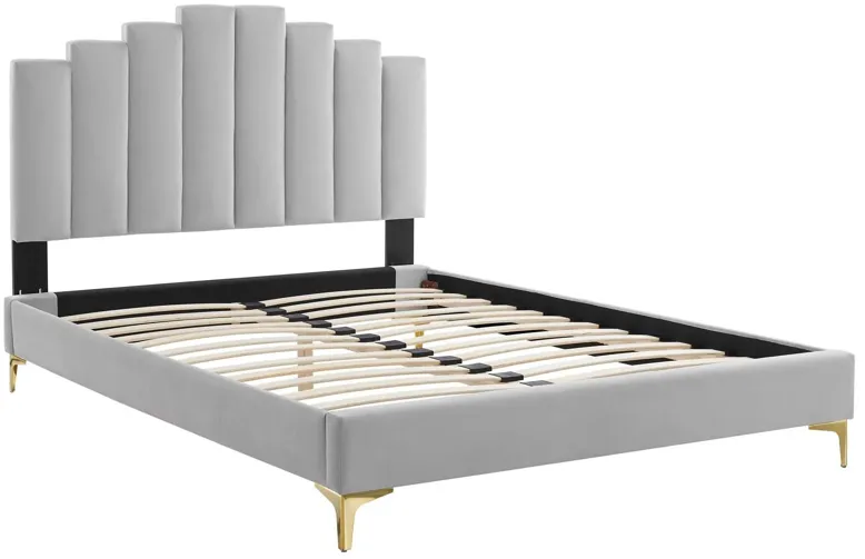 Elise Full Performance Velvet Platform Bed