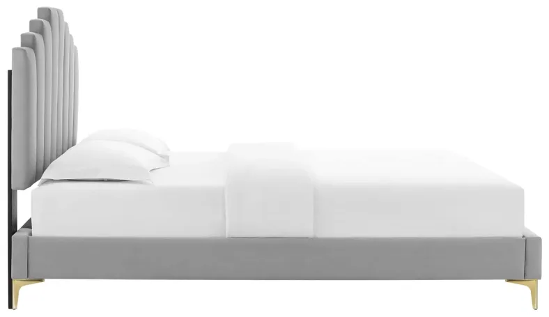 Elise Full Performance Velvet Platform Bed