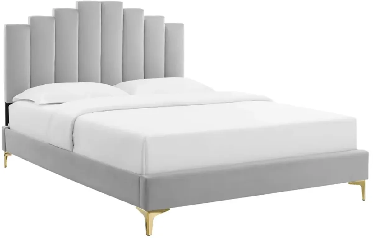 Elise Full Performance Velvet Platform Bed