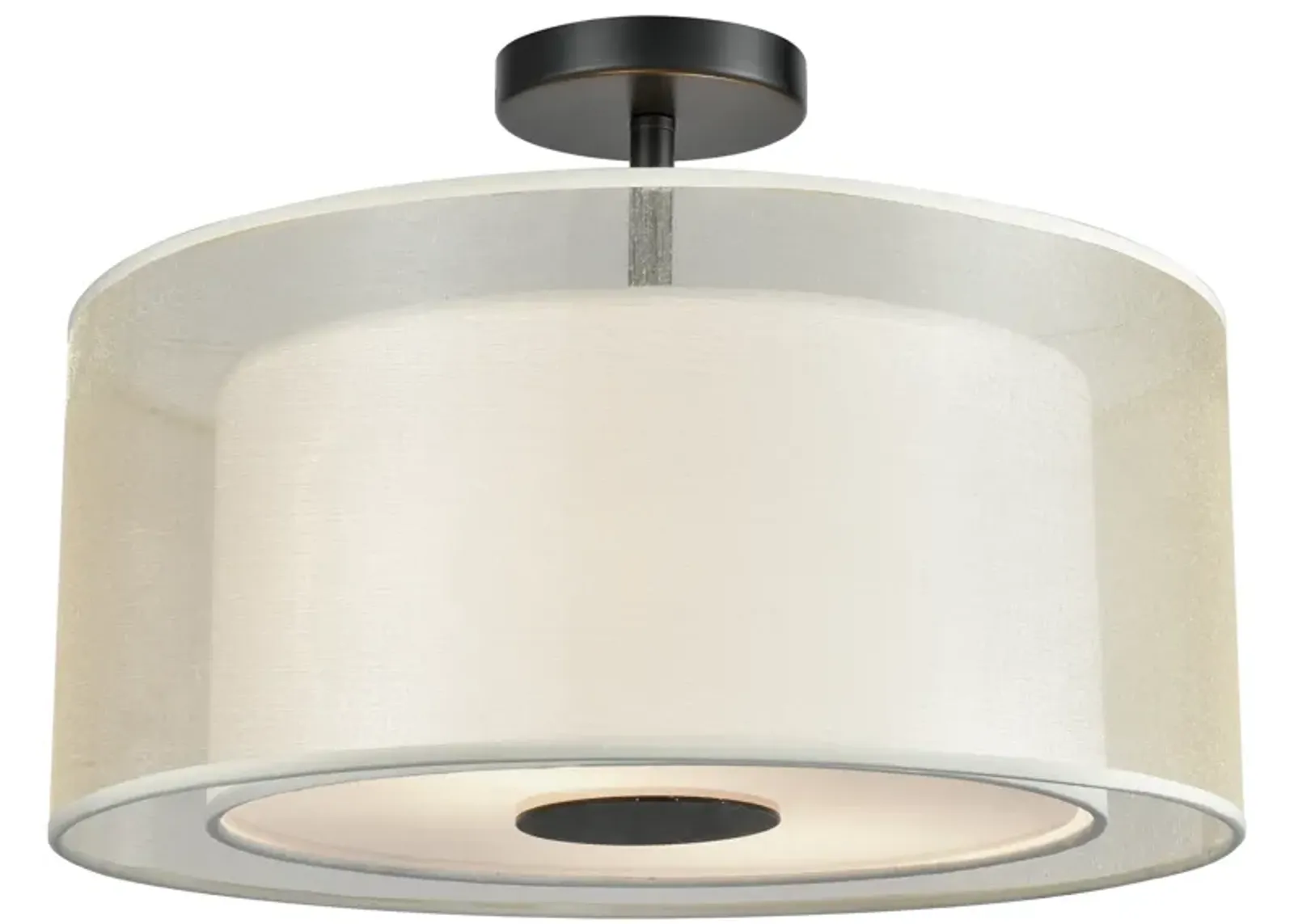 Ashland 16" Wide 2-Light Semi Flush Mount - Matte Black