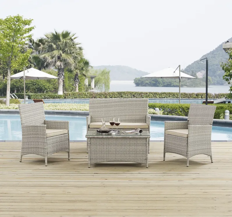 Bridge 4 Piece Outdoor Patio Patio Conversation Set