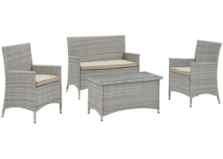 Bridge 4 Piece Outdoor Patio Patio Conversation Set