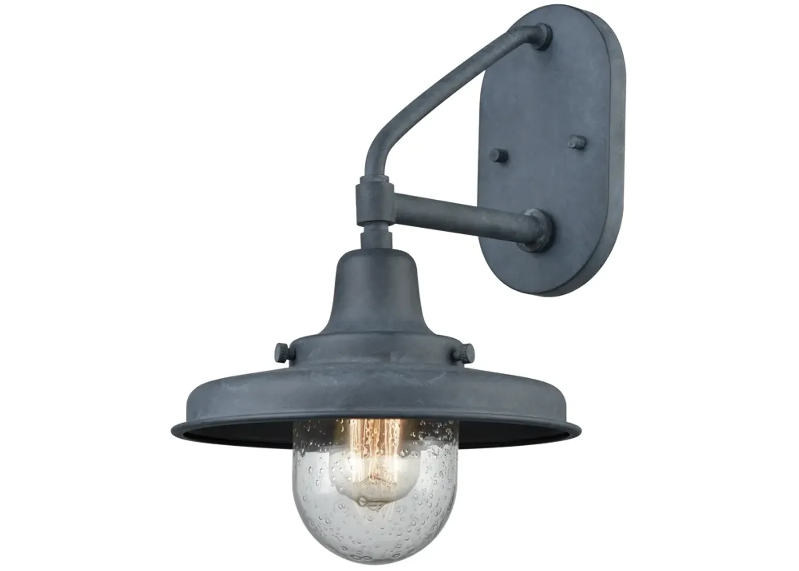 Vinton Station 15" High 1-Light Outdoor Sconce - Aged Zinc