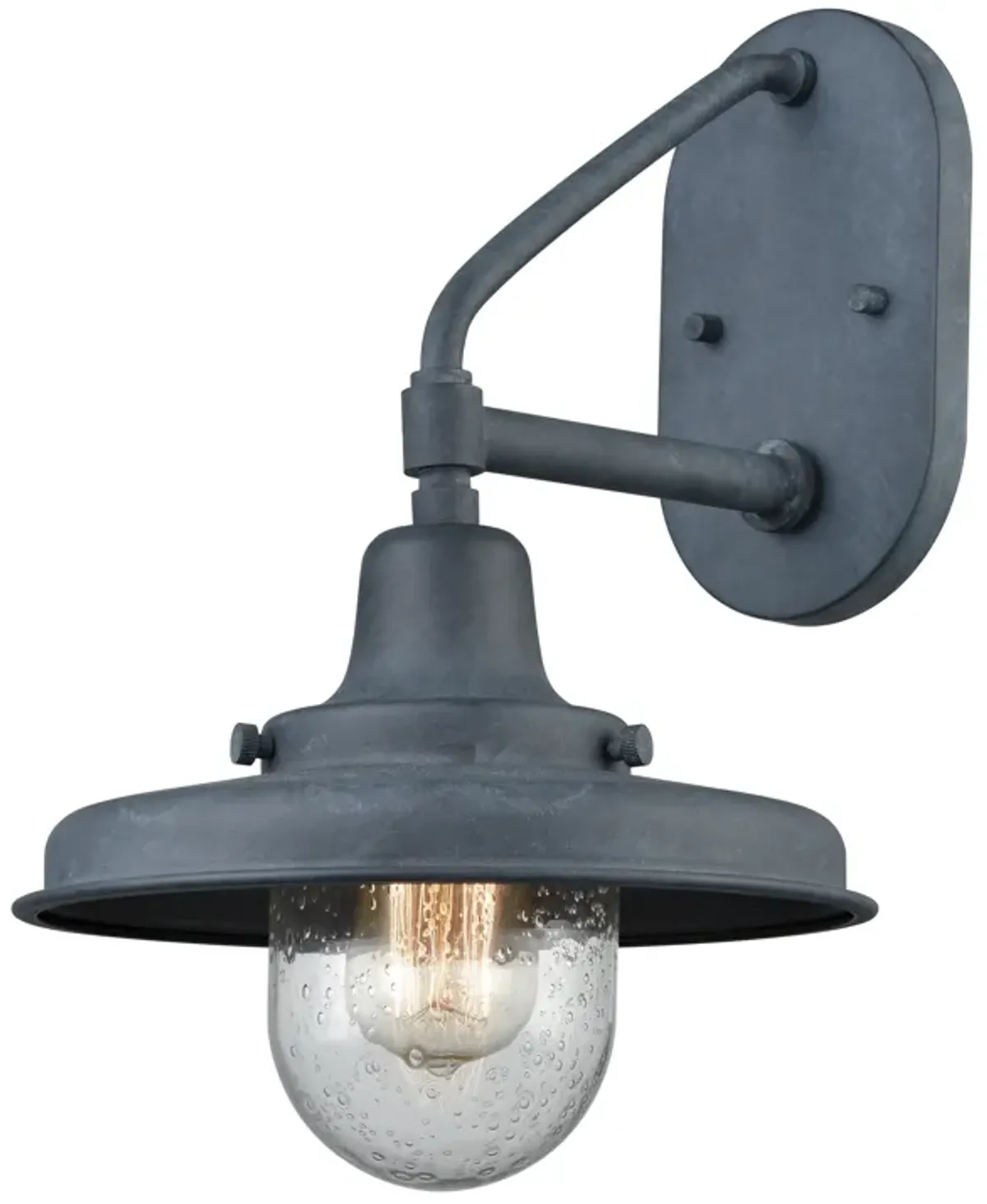 Vinton Station 15" High 1-Light Outdoor Sconce - Aged Zinc