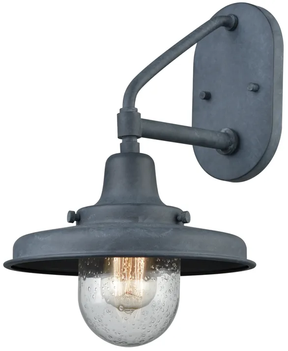 Vinton Station 15" High 1-Light Outdoor Sconce - Aged Zinc