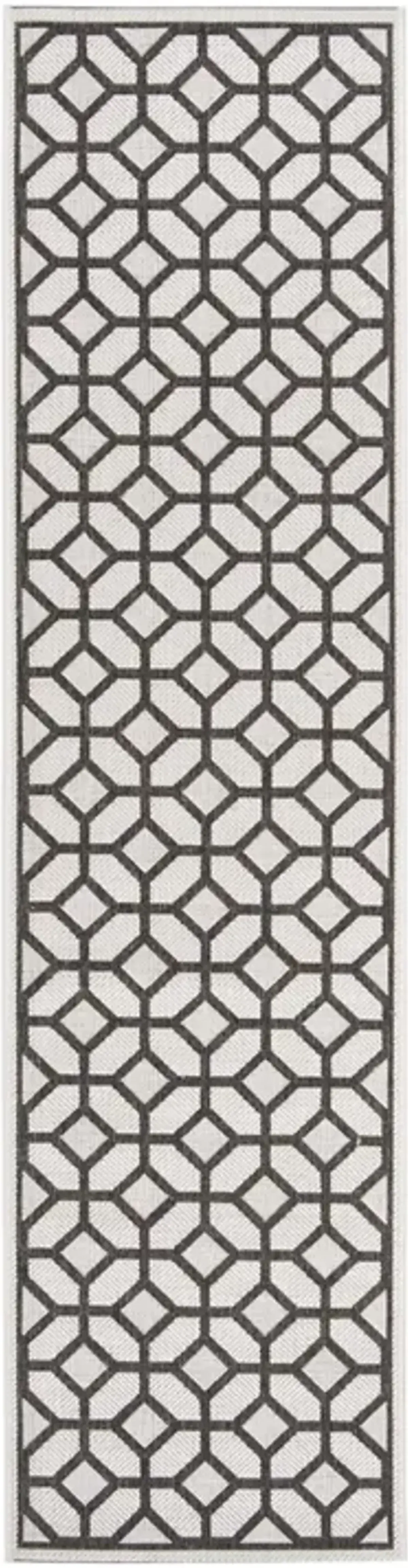 Safavieh BEACH HOUSE Collection BHS127A-28 Light Grey / Charcoal 2'-2" X 8'