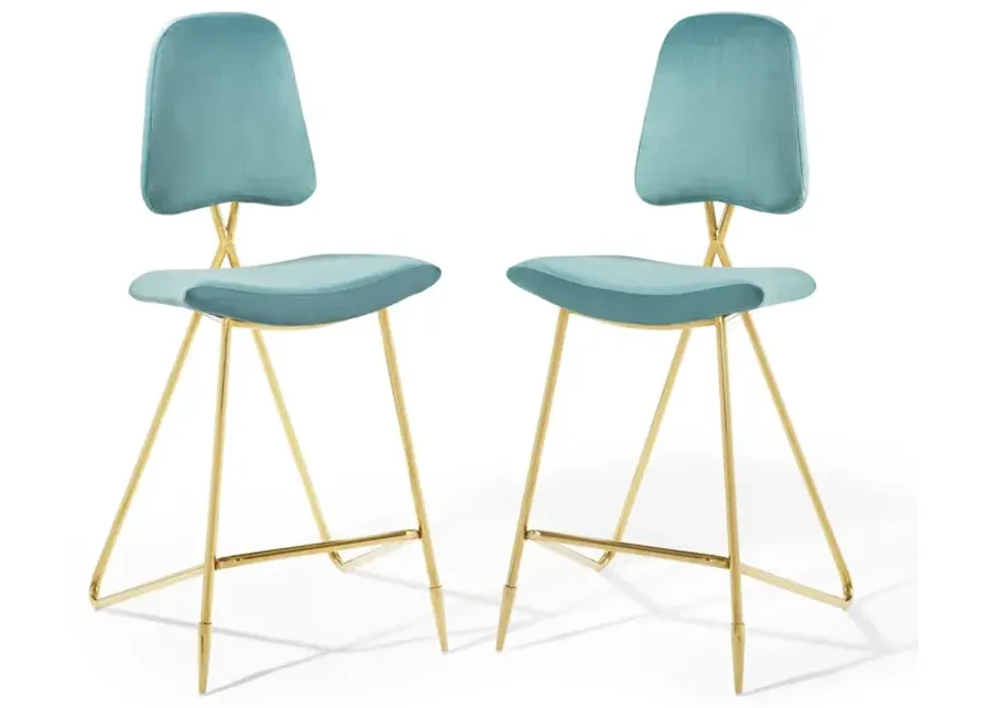 Ponder Bar Stool Performance Velvet Set of 2